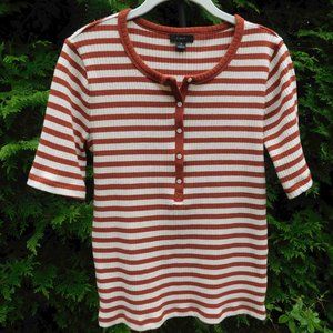 J. Crew Soft & Stretchy Striped Rib-Knit Top
